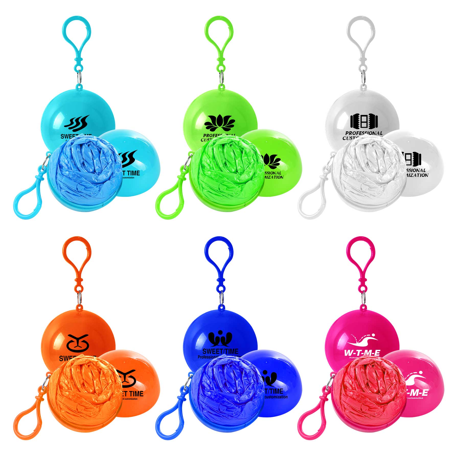 Disposable Rain Poncho Ball Keychain 1