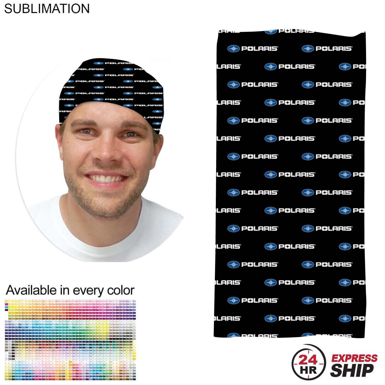 24 Hr Express Ship - Sublimated Multifunction 2-Ply Tubular WINTER Headwear (Fandanna Bandanna) 3