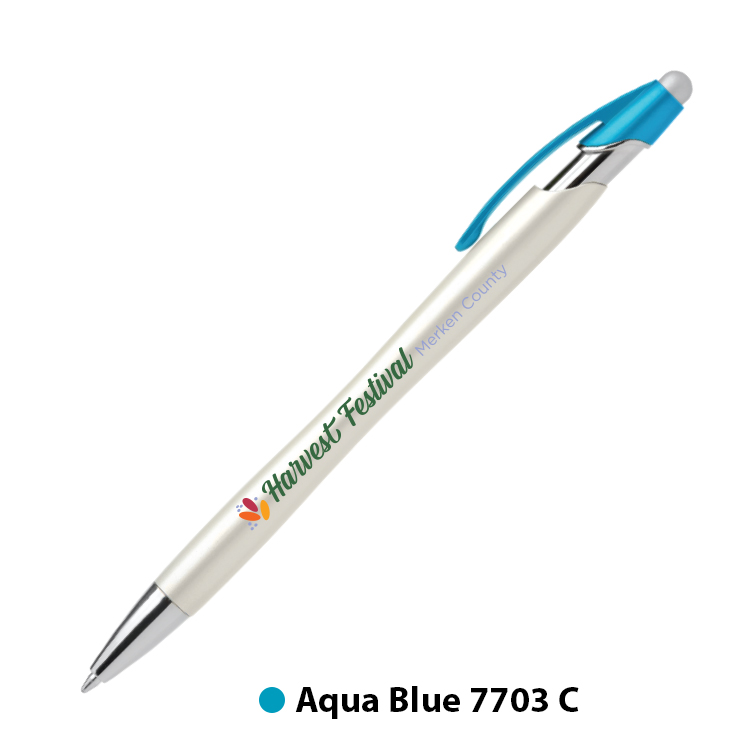 Nimbus Pearl Plastic Pen with Stylus (Full Color Imprint) 7