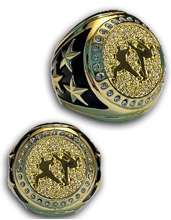 Martial Arts Championship Bling Ring Gold 1