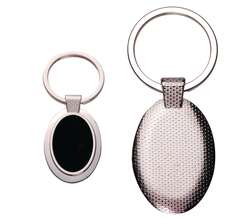 Oval Reflective Metal Keychain 1