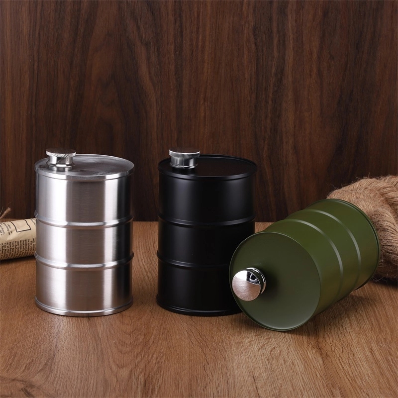 Unique Barrel Shape 16 oz Stainless Steel Liquor Flask 2