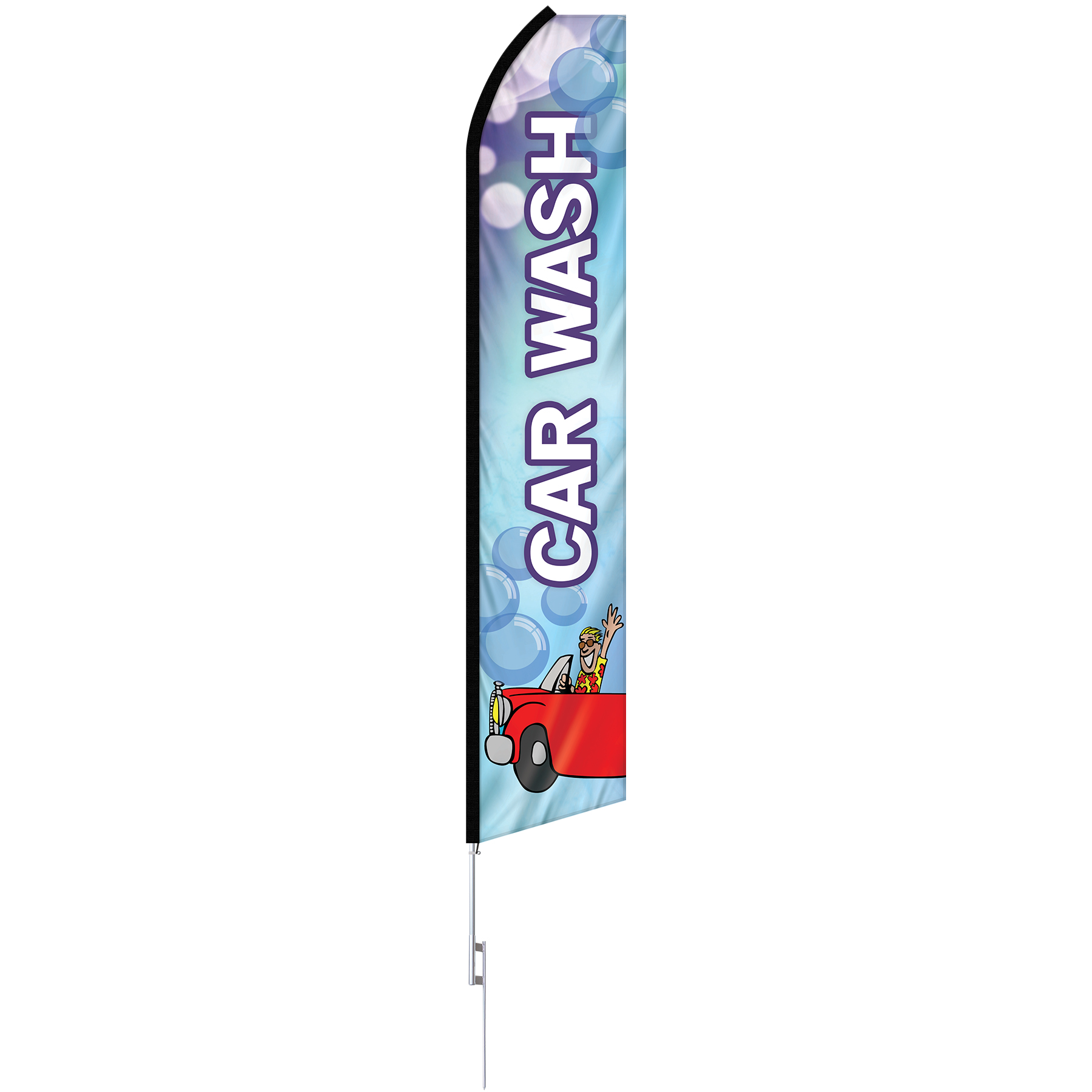 12' Digitally Printed Custom Swooper Banner w/ 15' Swooper Pole 11