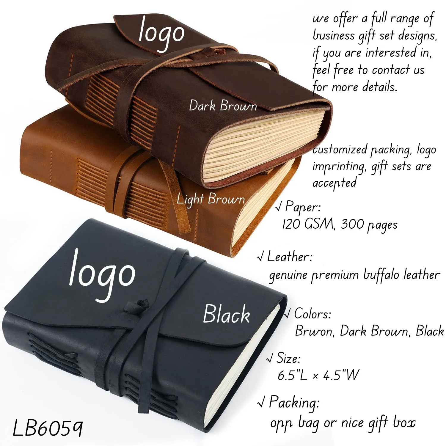 Genuine Leather Journal Bound Writing Notebook Handmade 4