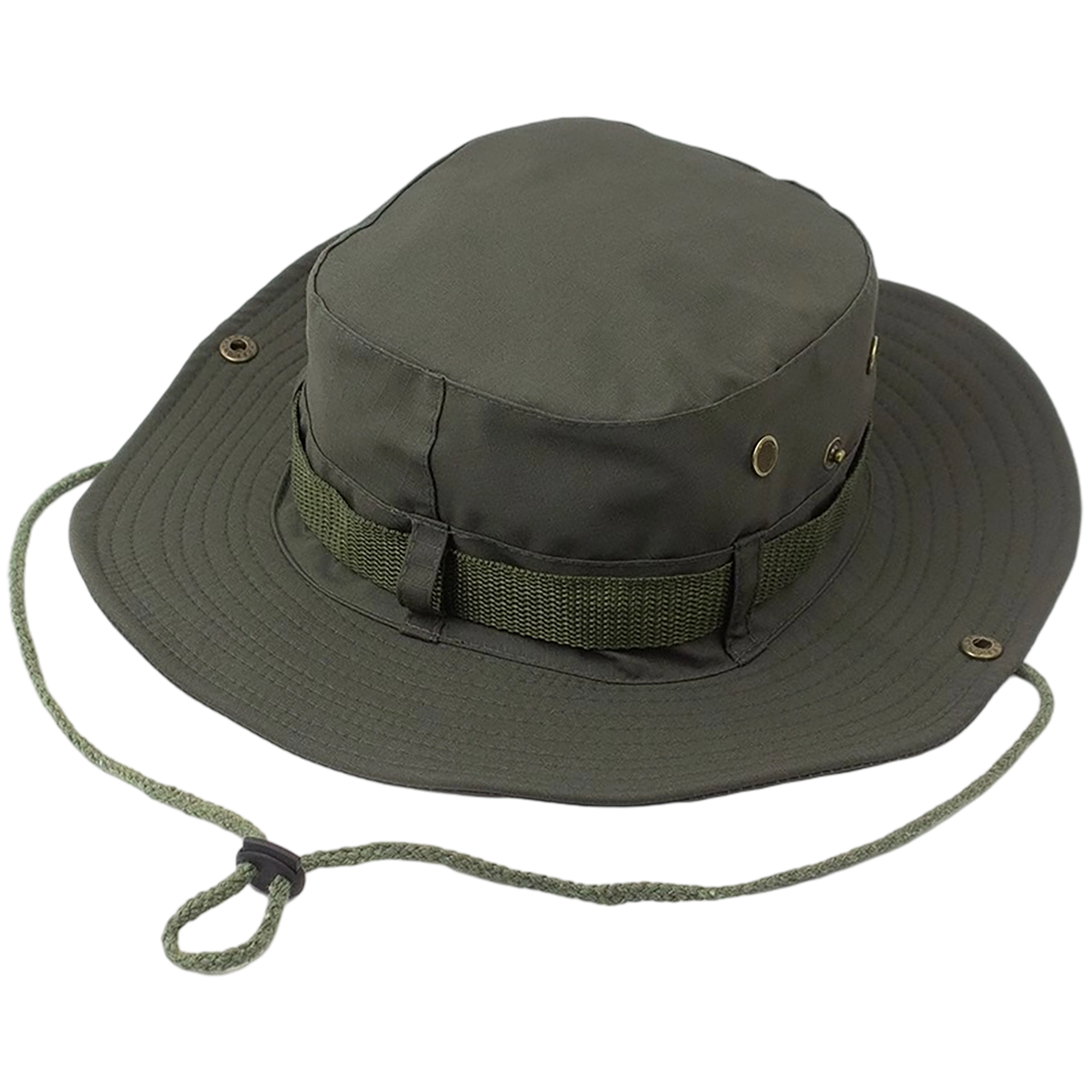 Cotton Wide Brim Boonie Hat With Chin Cord And Ventilation Mesh 12