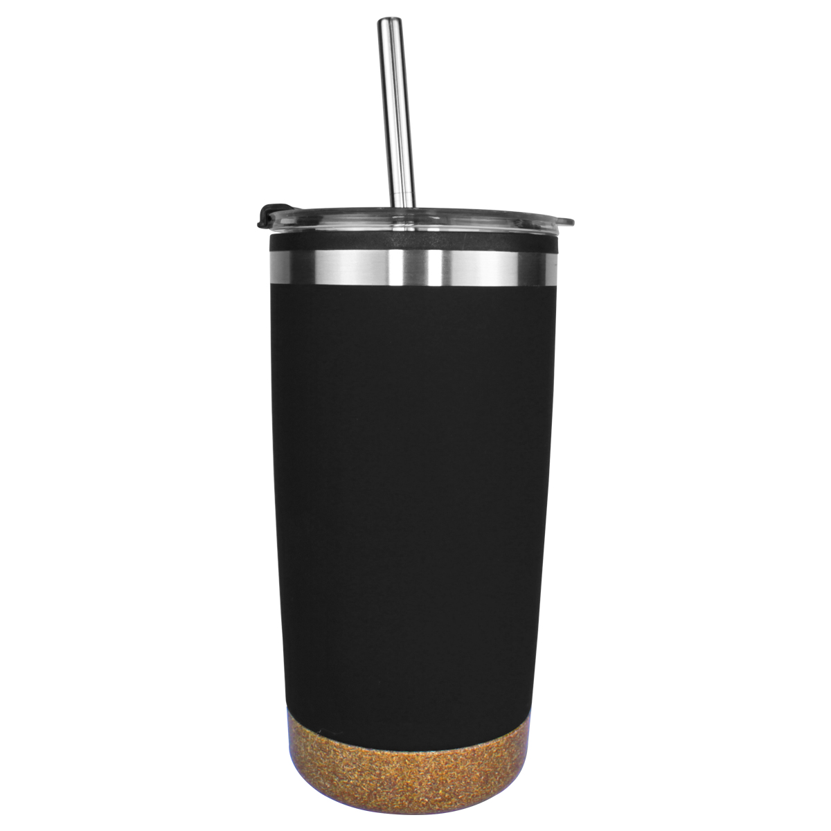 Halcyon® 20 oz. Cork Bottom Tumbler with Stainless Straw/Flip Top Lid 1