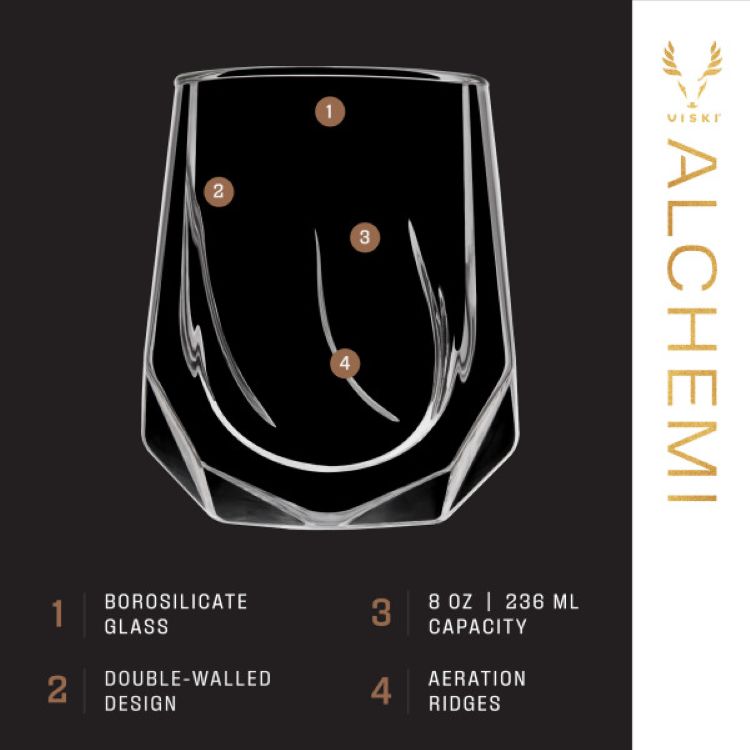Viski® Alchemi Aerating Wine Tasting Glass 3