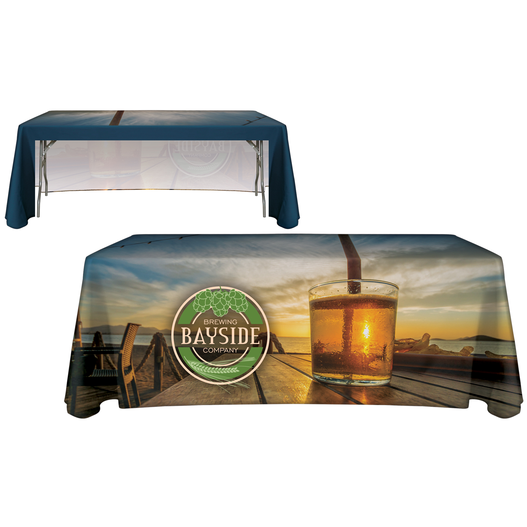 6' Customized Open Back Throw Style Table Cover 6