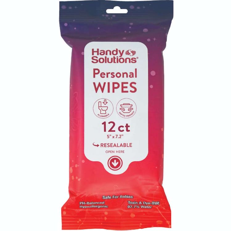 Personal Flushable Wipes - 12 Count 1