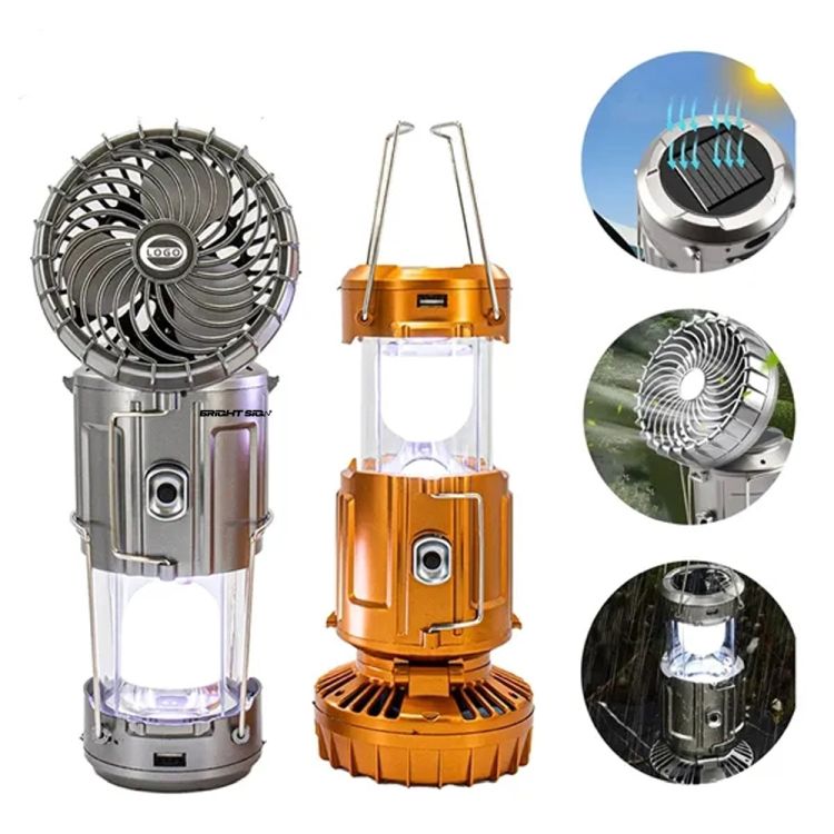 Foldable Solar Fan with Camping Light 1