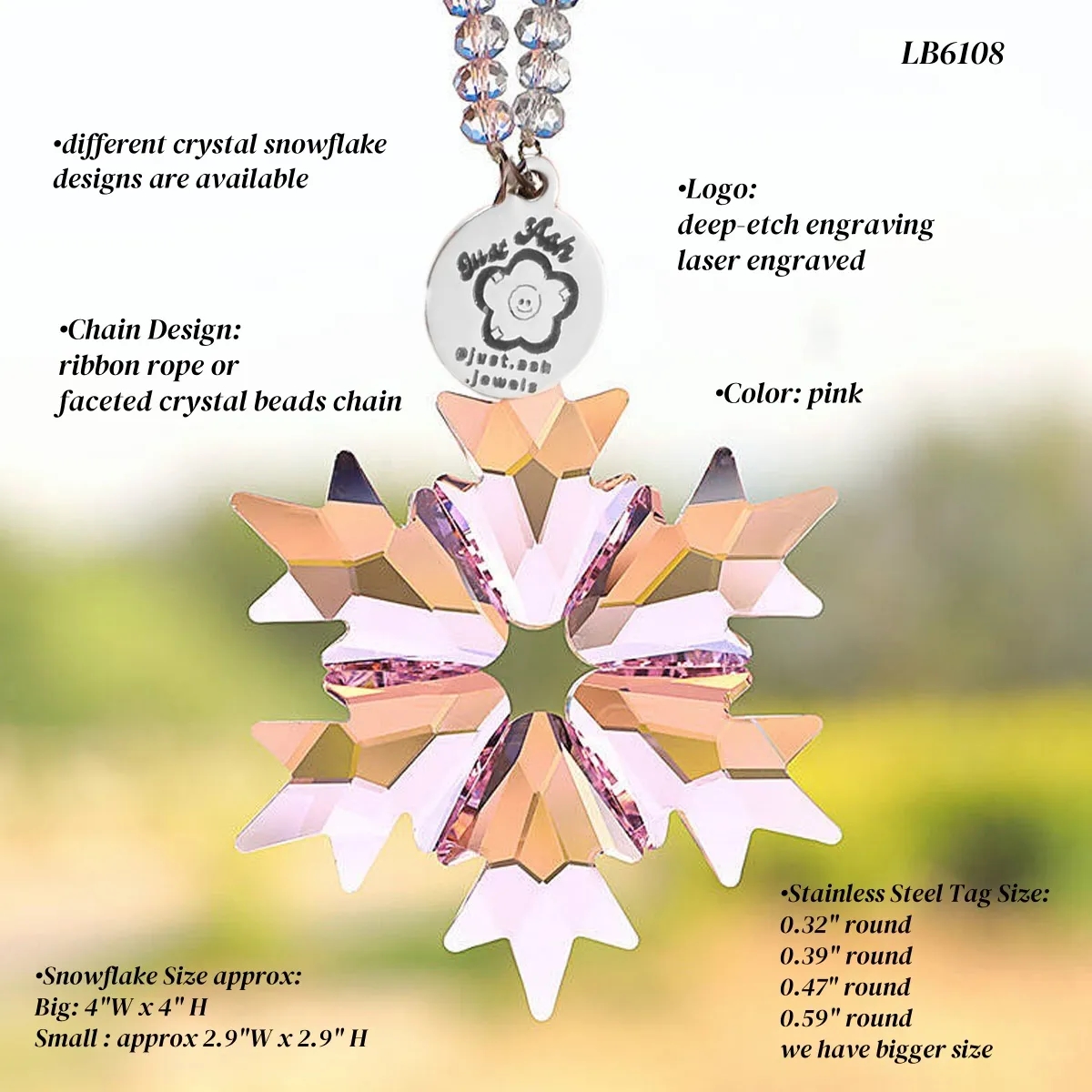 Cut Crystal Snowflake Hanging Suncatcher Xmas Ornaments 7