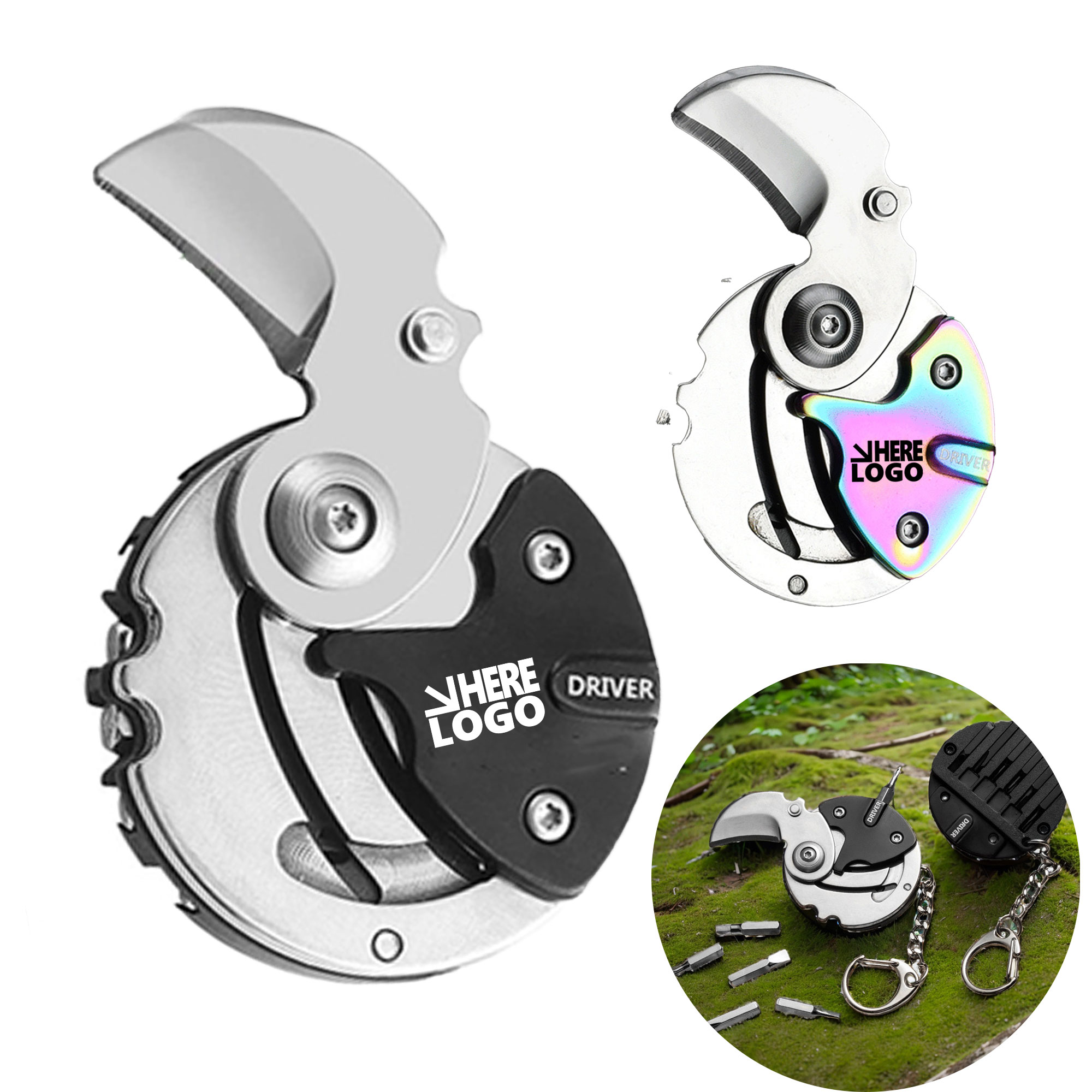 MOQ 20 Coin Knife Keychain Screwdriver Set Outdoor EDC 2