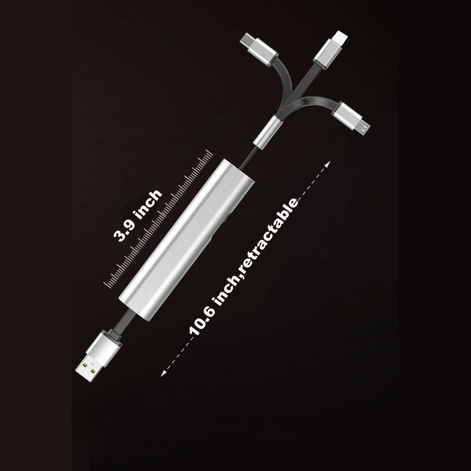 3-in-1 Retractable Charging Cable w/ Logo 7