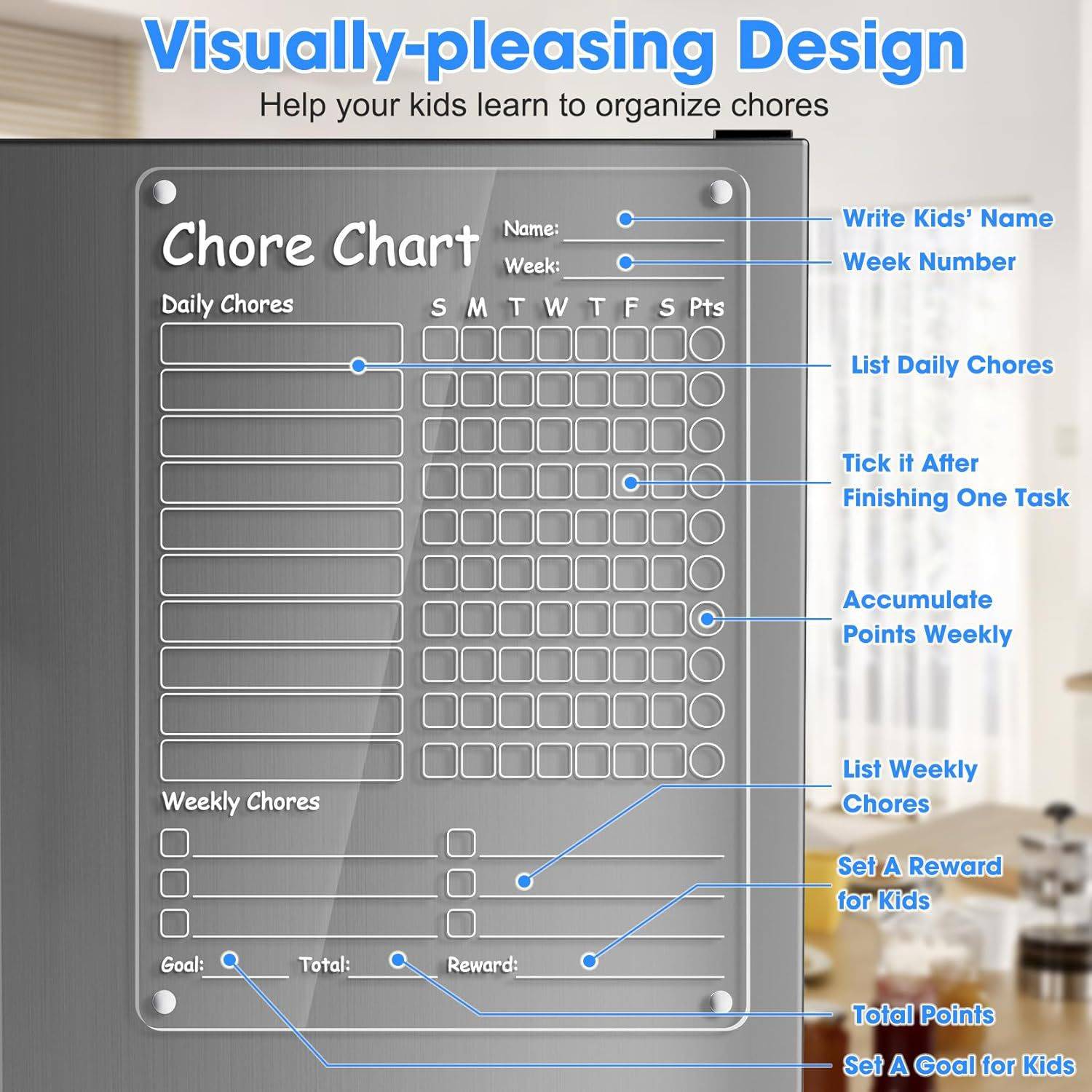 Clear Acrylic Magnetic Dry Erase Memo Board w/ Markers 3