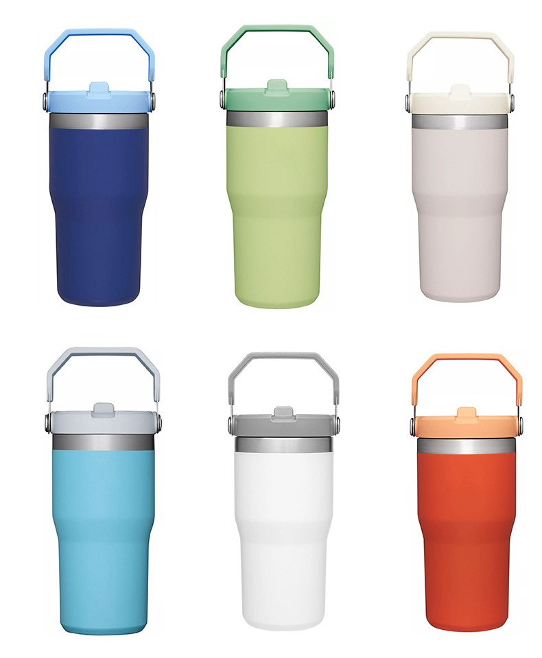 Vacuum Tumbler with Handle & Flip Straw Lid 2
