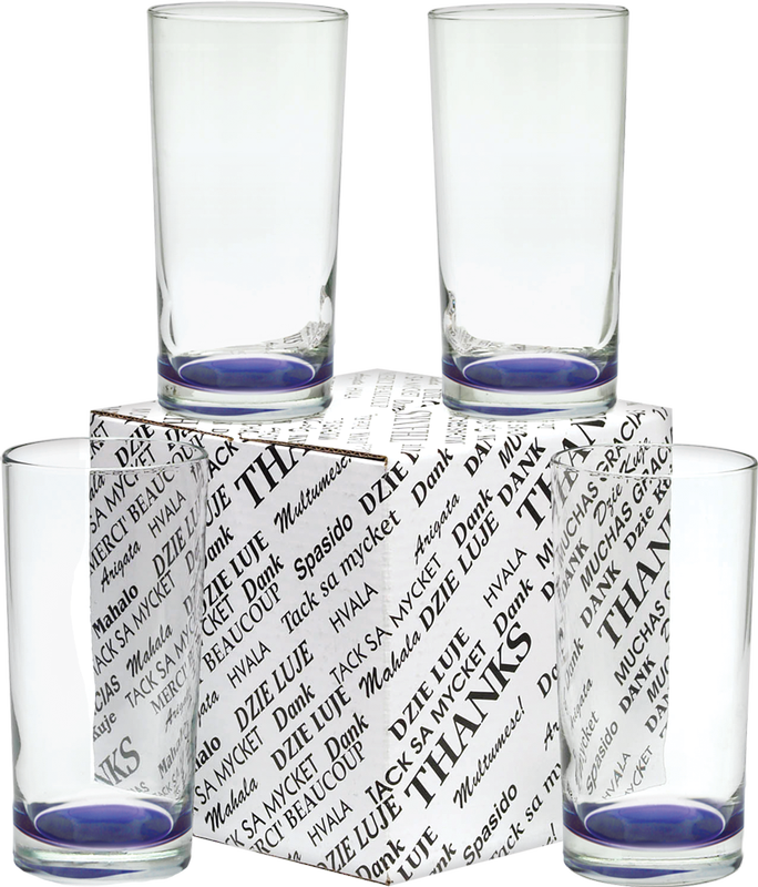 12 oz. Deluxe Beverage Thank You Set - Deep Etched 16