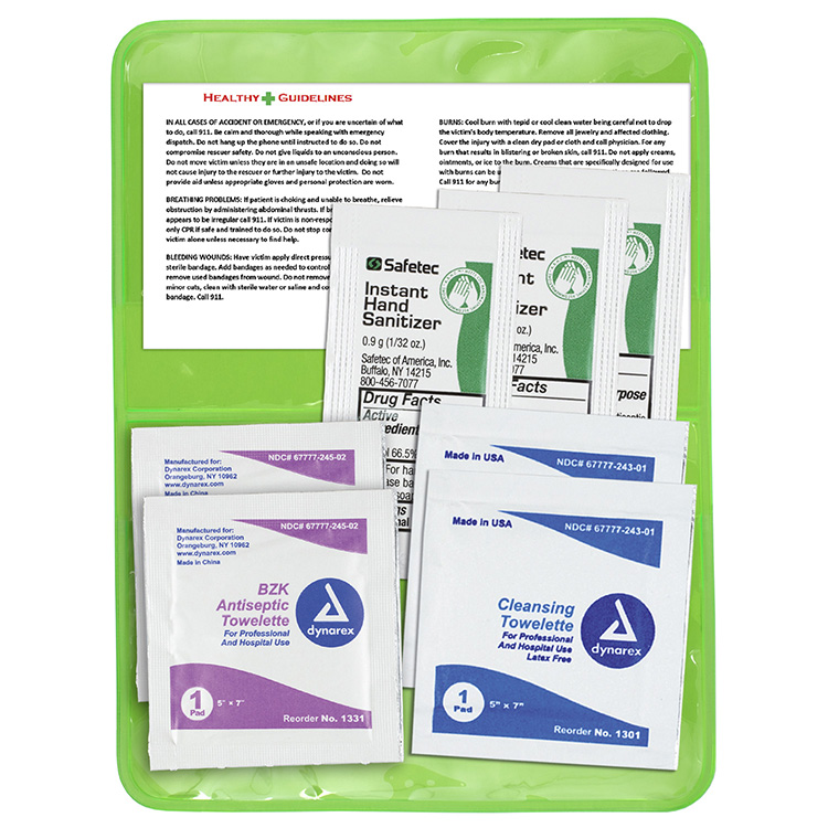 "Orion" Sanitizer & Wipes On-the-Go Kit in Colorful Vinyl Pouch 4