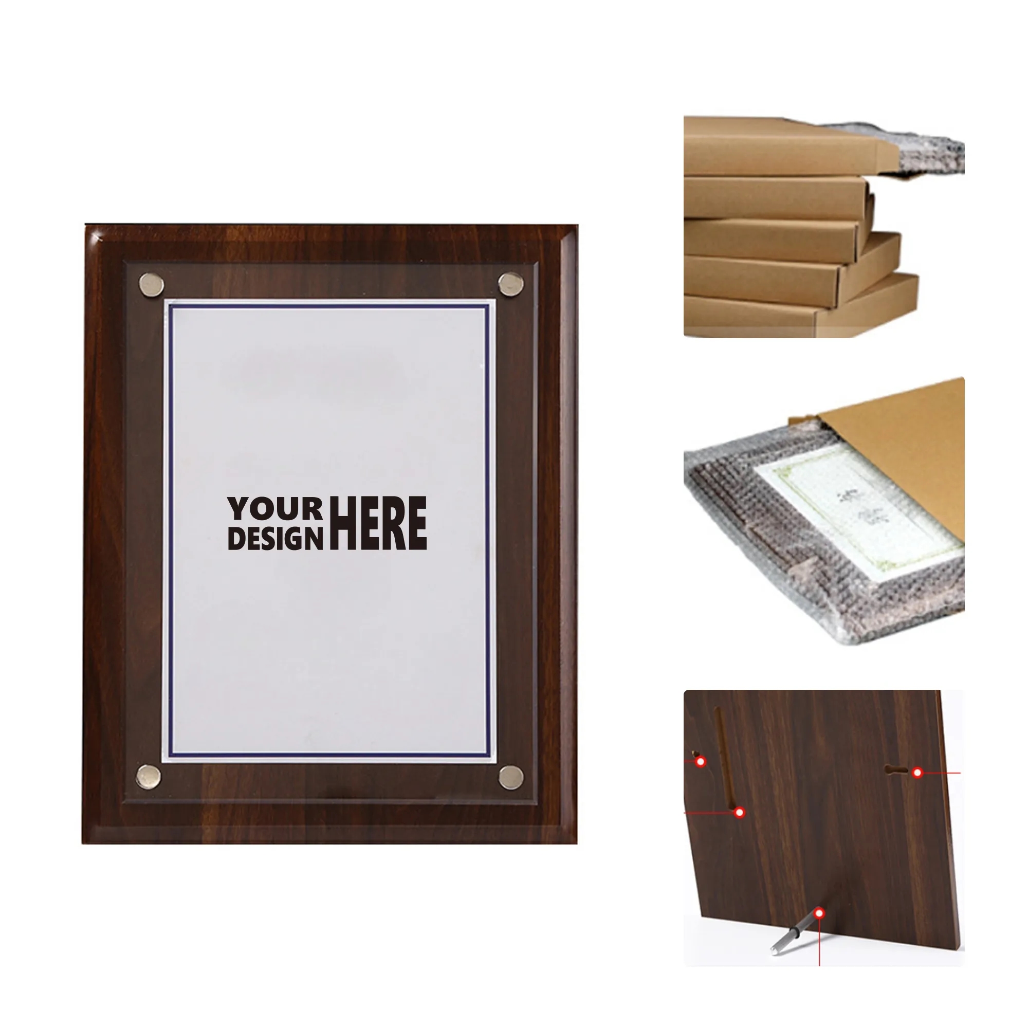 MOQ50 Wooden Acrylic Award Plaque 3