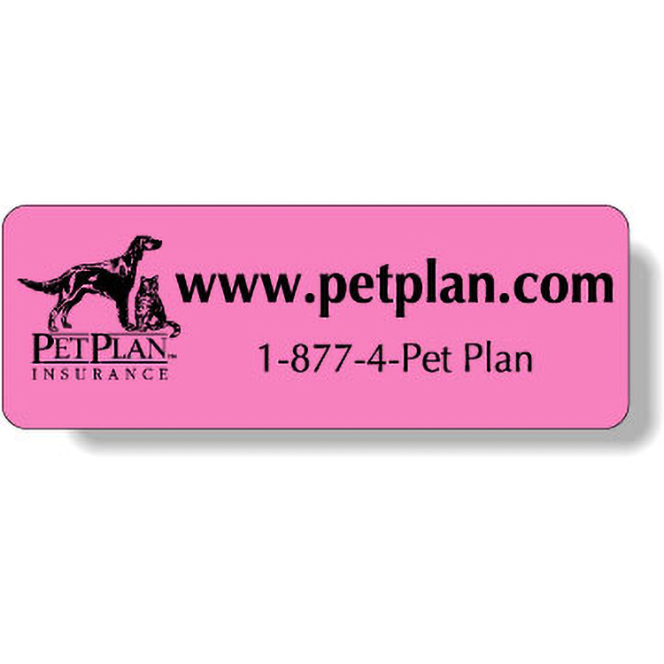 Fluorescent Pink Paper Roll Labels Stock Rectangle (1.25"x3.5")