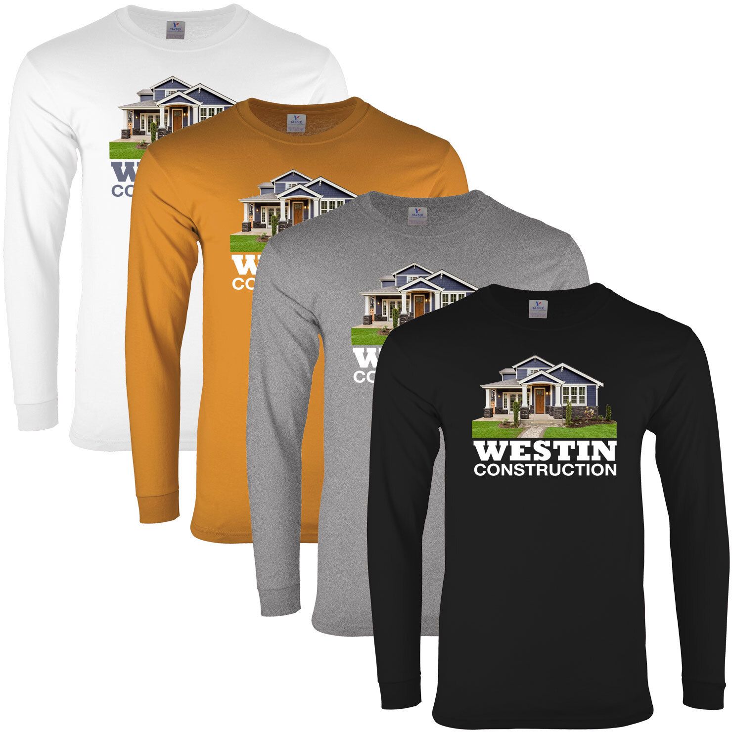FULL COLOR MENS LONG SLEEVE 100% COTTON T-SHIRT