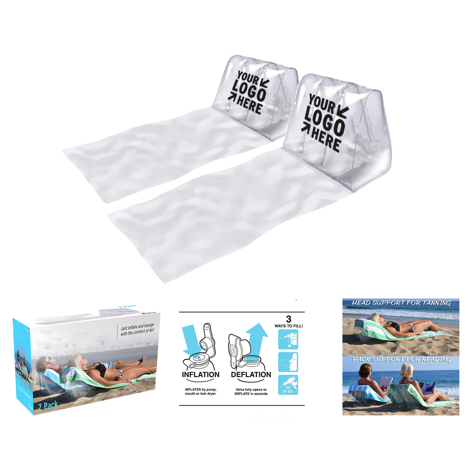  6 x 10 x 4 Inches Inflatable Beach Chair