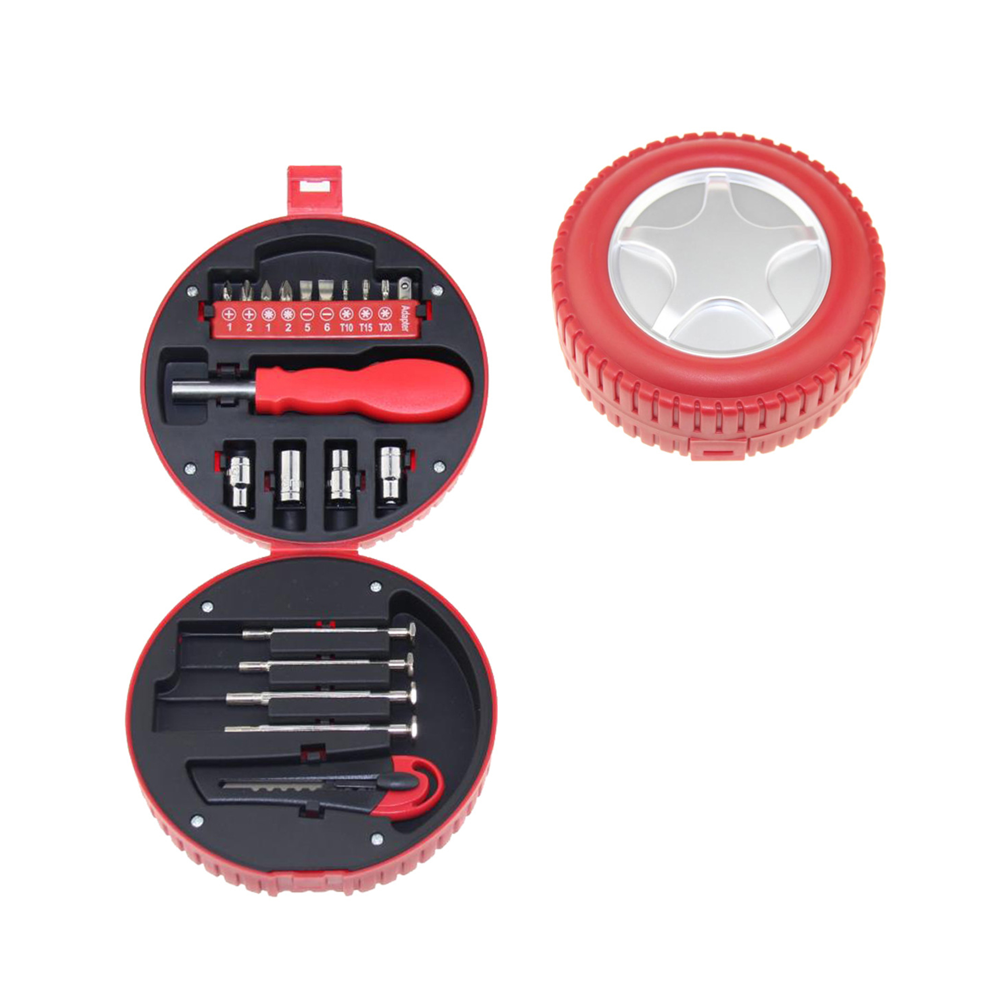Compact Twenty Four Piece Household Tool Kit 6.3" Length X 6.3" Width X 2.37" Height 2