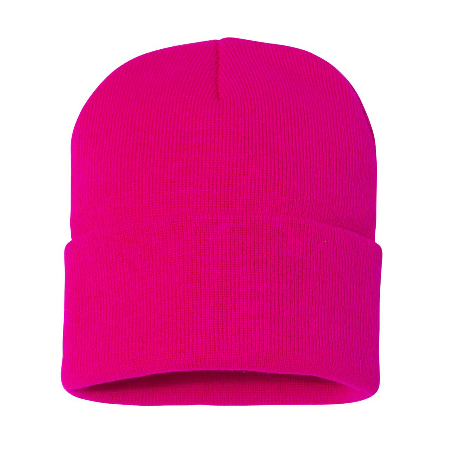 Solid Cuffed Beanie w/ Sewn Woven Patch 15