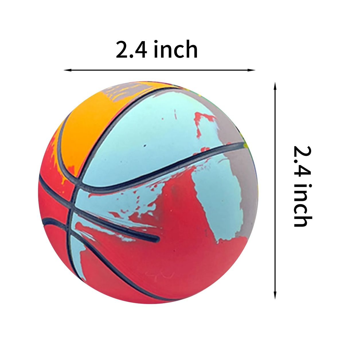 2.4 Inch Basketball Design Ball for Play and Stress 4