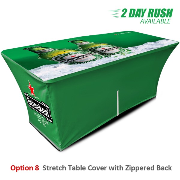 4' Table Cover Stretched Throw w/ Zippered Back 2