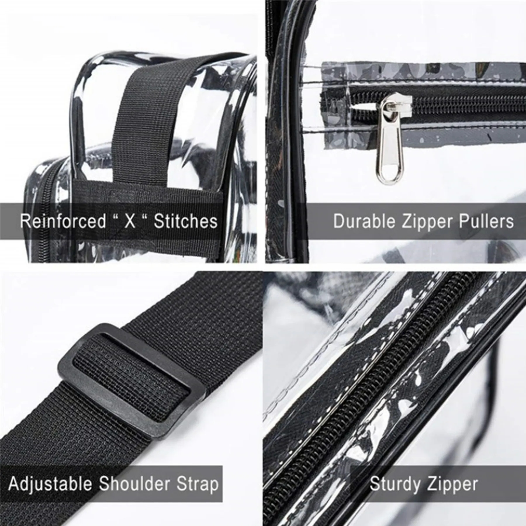 Clear PVC Stadium Approved Crossbody Messenger Shoulder Bag 6