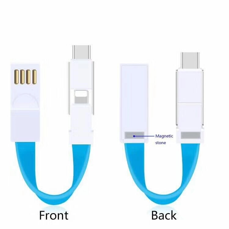 Mini 3 in 1 Short Keychain Magnet Charging Cable 13