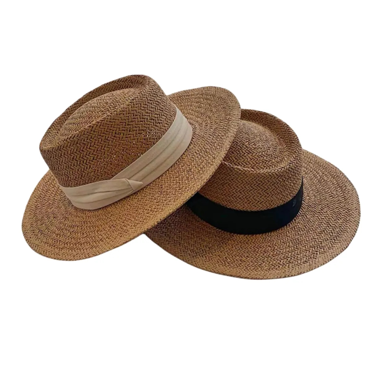 Womens Wide Brim Straw Summer Beach Sun Hat 2