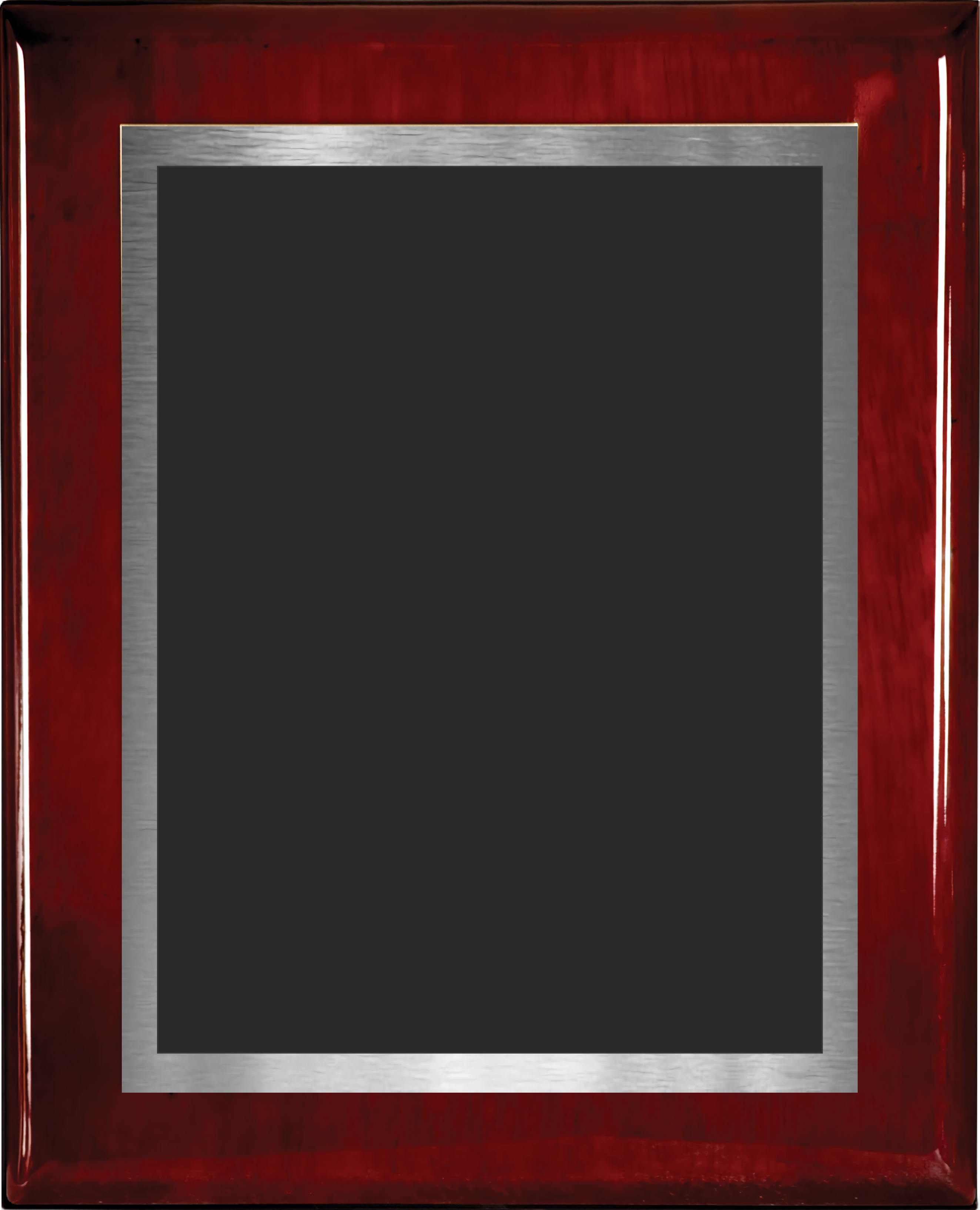 Rosewood Piano Finish Wood Plaque w/Double Engraved Plate 13