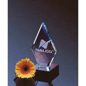 6" Clear Diamond Award on Black Marble Base