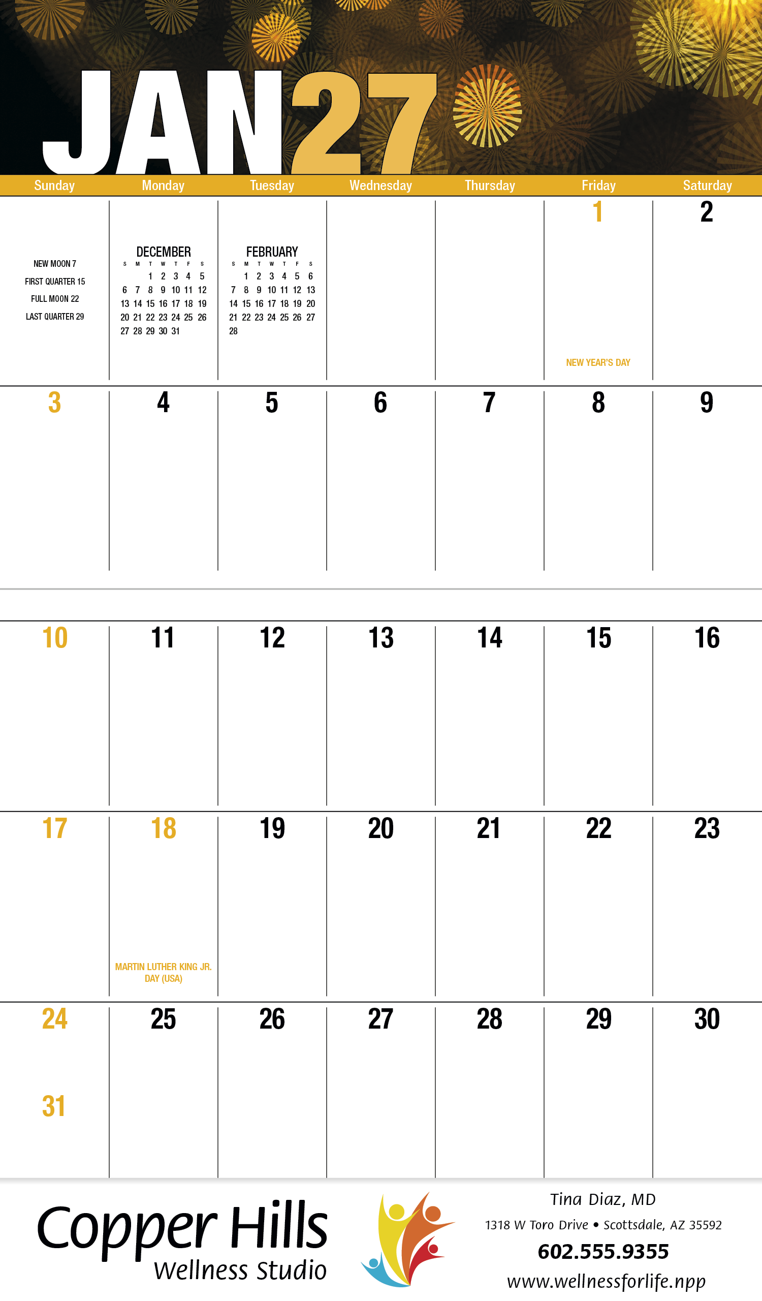 Good Value™ Seasonal Expressions Big Block - Stapled Calendar 26