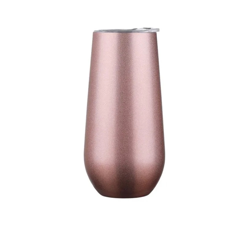6 oz Stainless Steel Champagne Tumbler with Lips 3