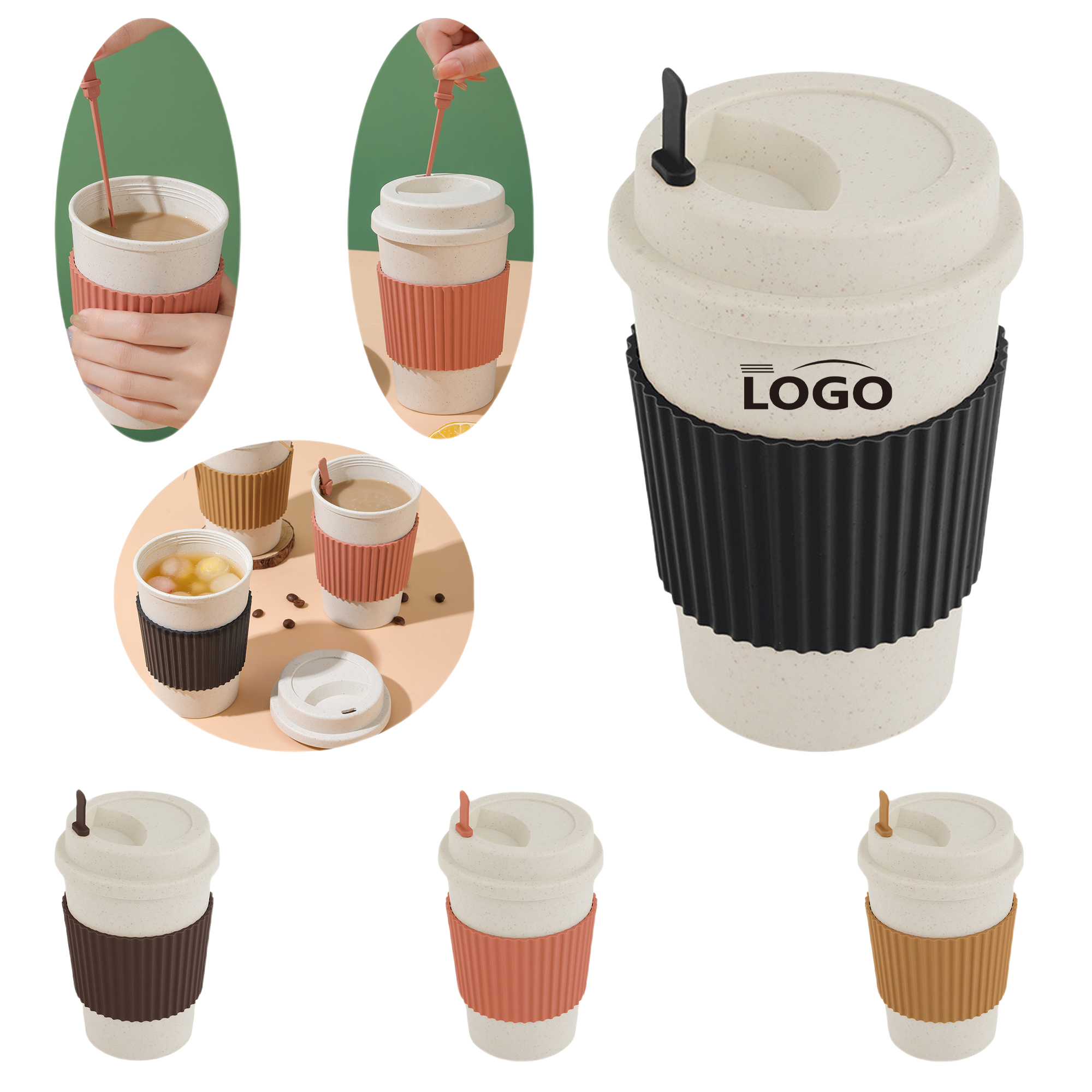 16OZ Wheat Straw Anti-Burning Coffee Cup MOQ50 1