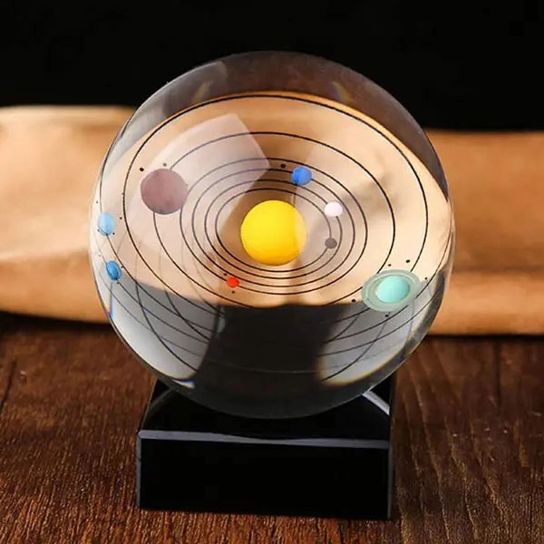 3D Solar System Crystal Ball Paperweight 4