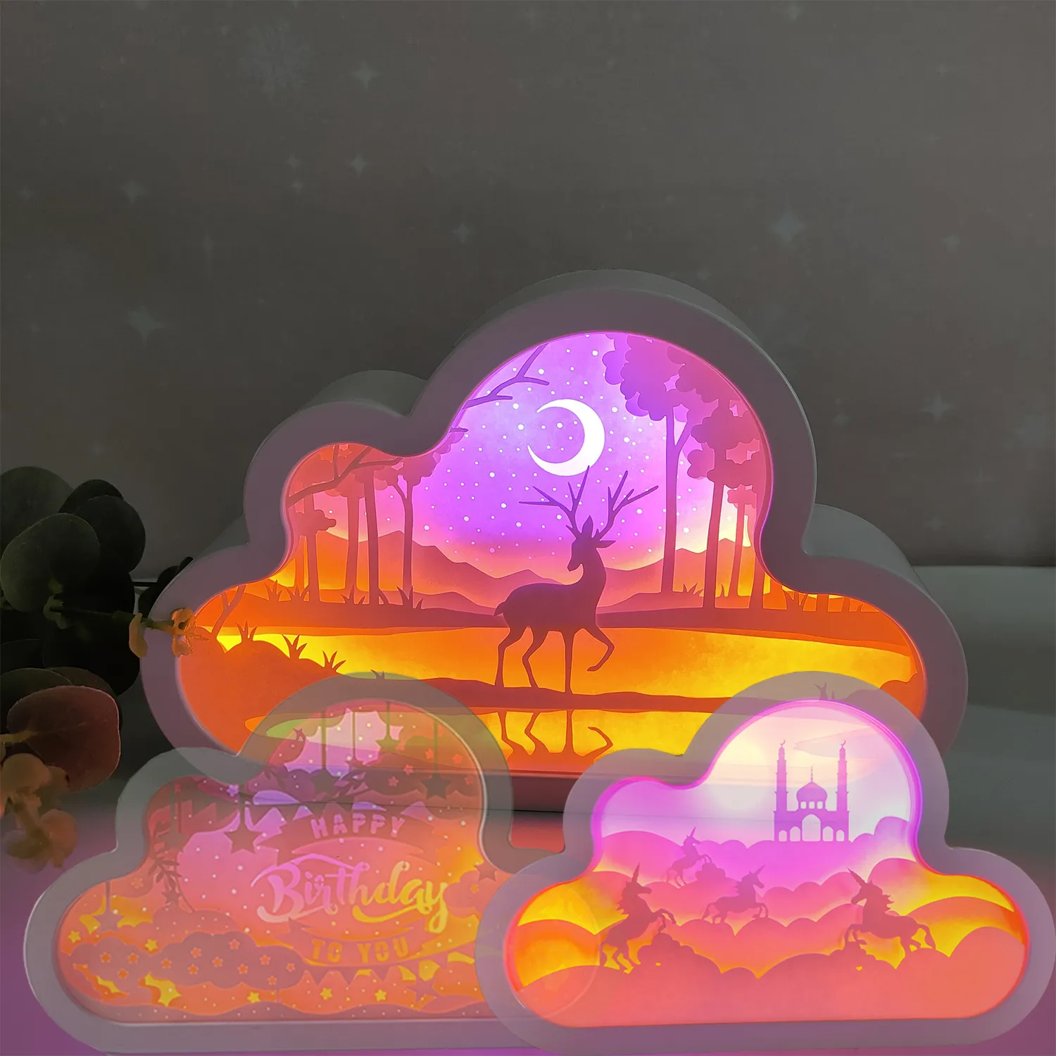 3D Stereoscopic Paper Carving Lamp 1