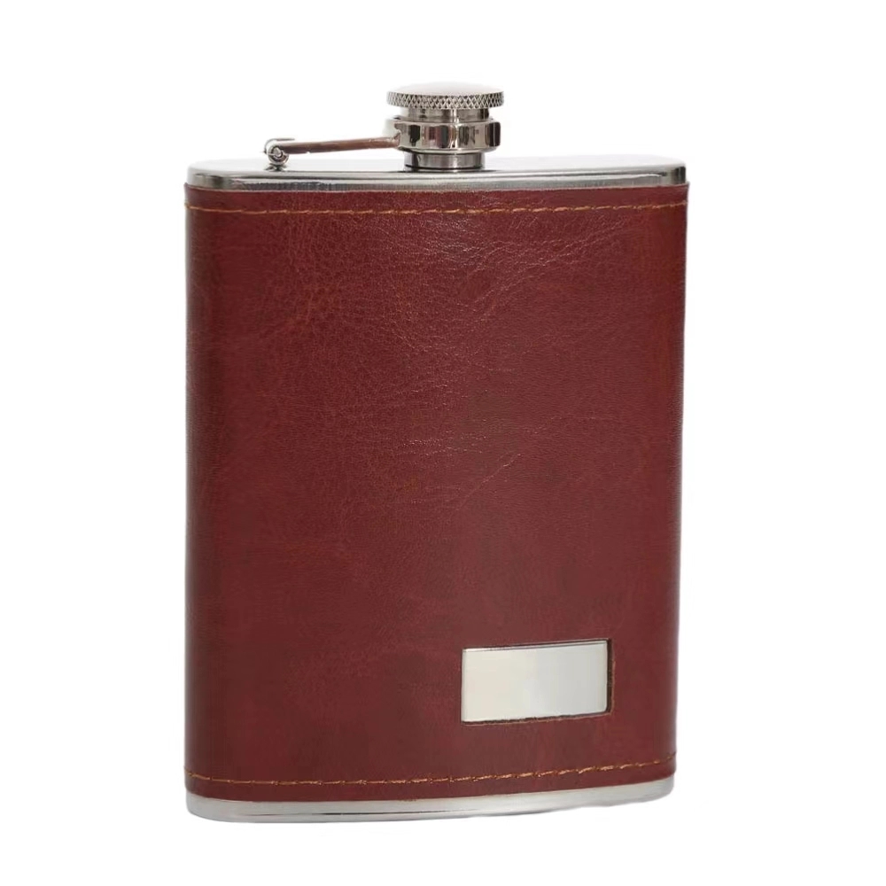 8 oz Stainless Steel Liquor Flask PU Surface 2