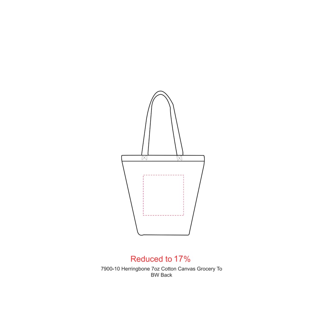 Herringbone 7oz Cotton Canvas Grocery Tote 16