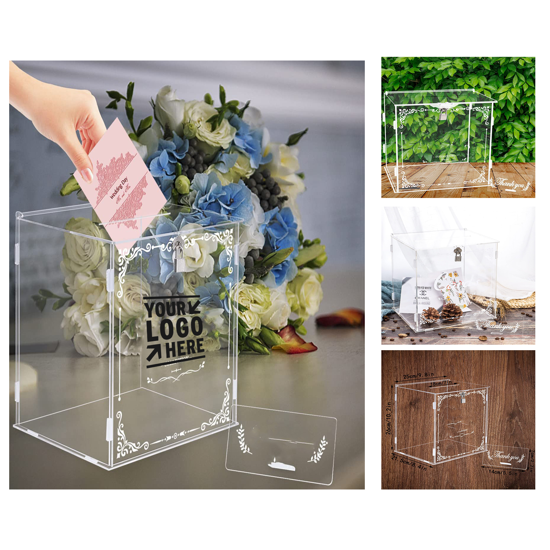 Acrylic Wedding Card Box with Sign