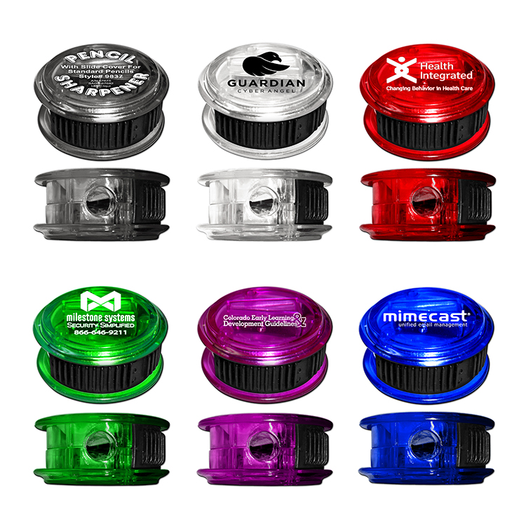 Round Pencil Sharpener with Sliding Cover