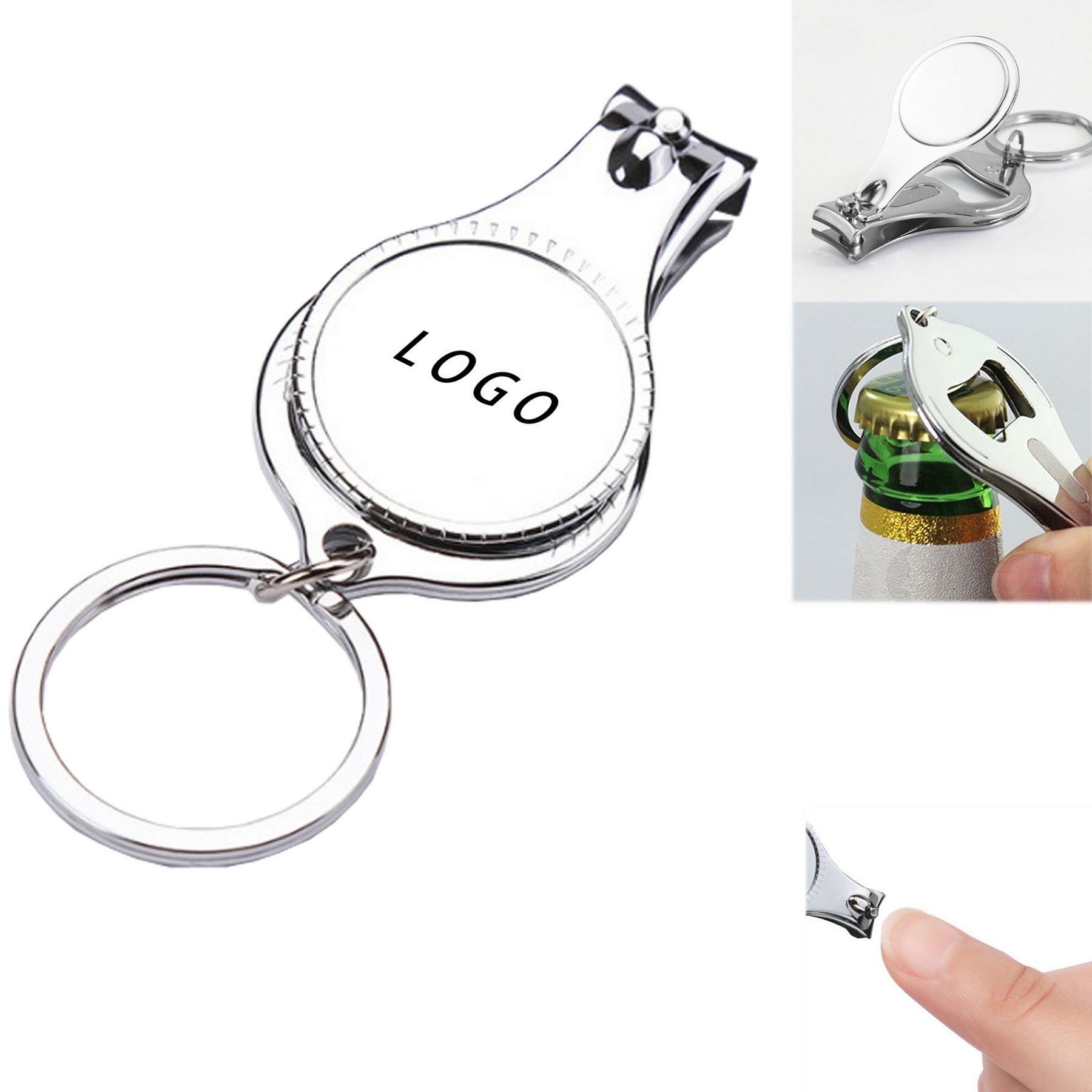 Bottle Opener Nail Clipper Keychain