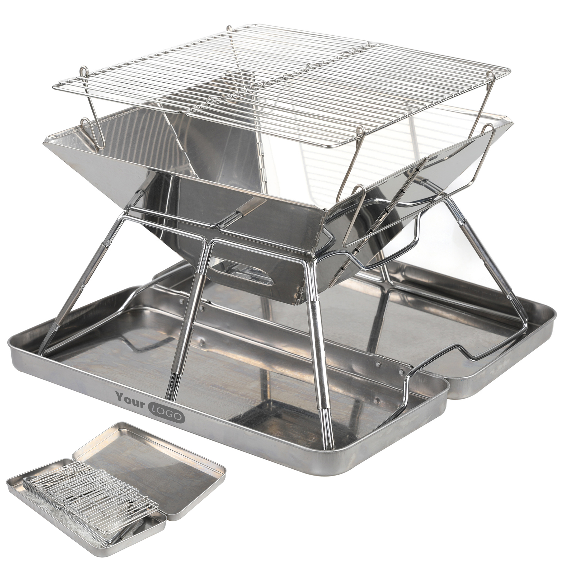 Stainless Steel Folding Barbecue Grill 3