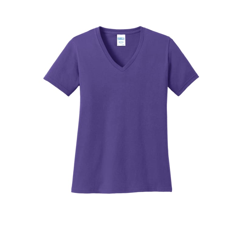 Port & Company Women's Core Cotton V-Neck Tee. 27