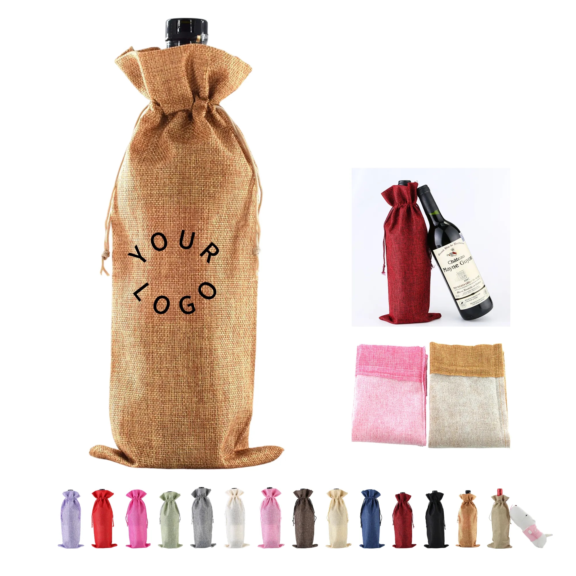 Rustic Burlap Wine Gift Sack 2