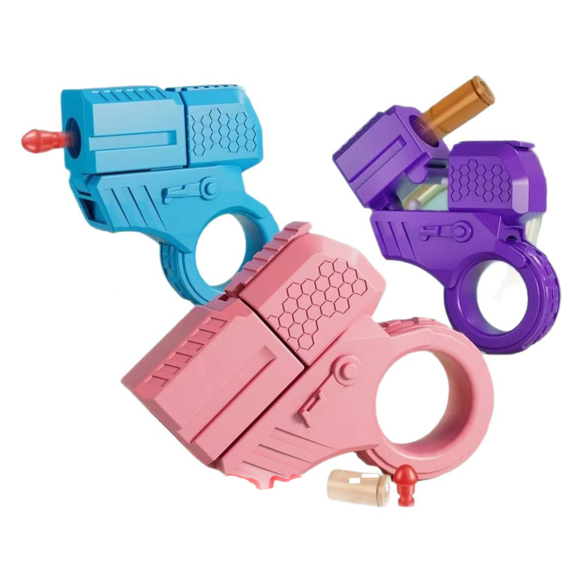 MOQ100 Mini Stress-Relief Finger Ring Toy Gun 2