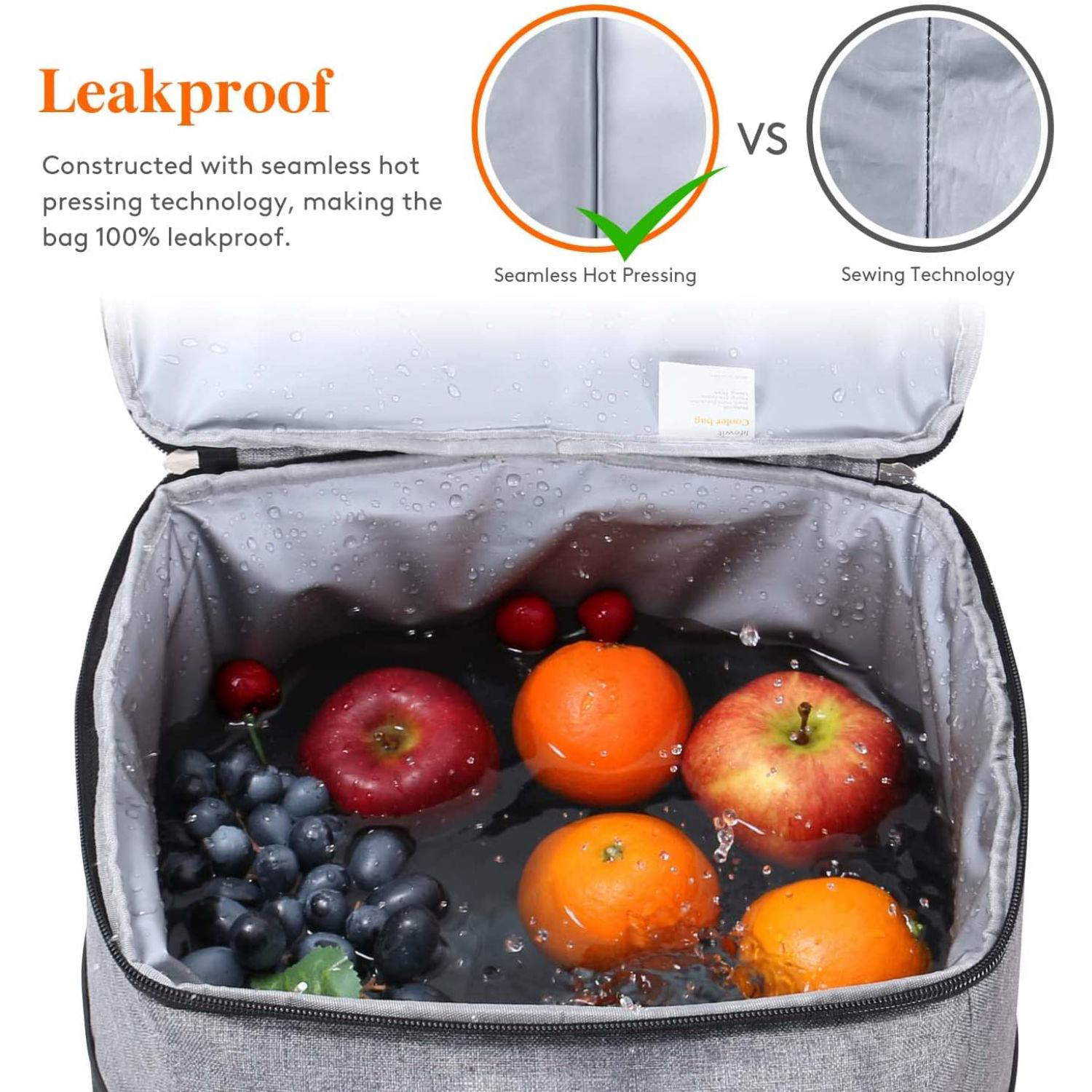12-Can Double Zipper IceChip Cooler Bag w/ Both Side Mesh Pocket 3