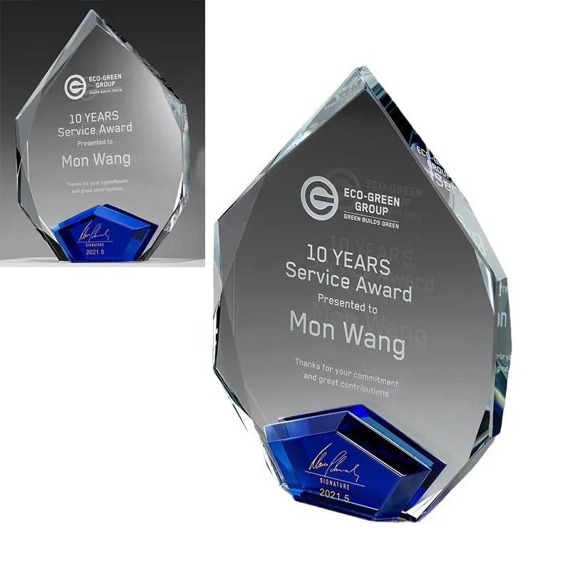 Ambient Blue Crystal Diamond Trophy 5